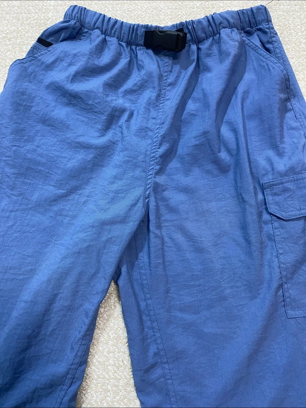 Prospirit Men's Navy Blue Cargo Pants with Elastic Waist Size M 100% Nylon